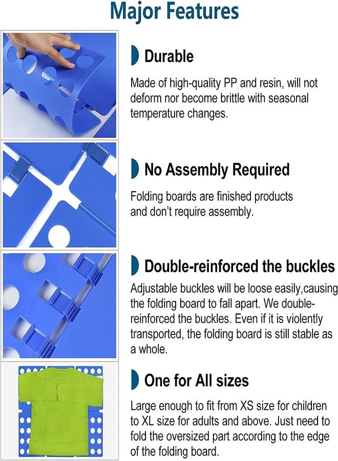 AVMART Adjustable Clothes Folder T Shirt Flip Fold Folding Board Fast Laundry Folder Clothing Flip Fold Box Legend, Blue - Image 5